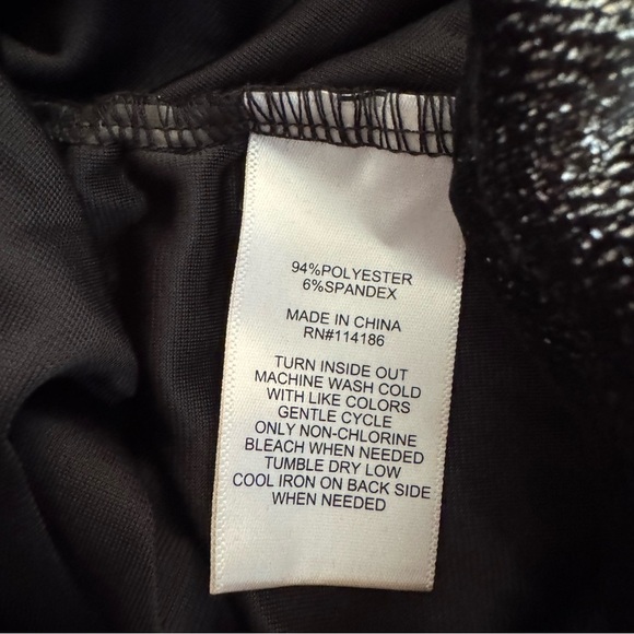 Juicy Couture Black Metallic Dress Mini Cold Shoulder Long Sleeve Scrunchie M - Picture 7 of 8